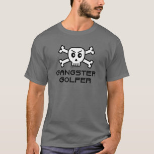 Gangster Golfer Skull och Kor Bone Ord design T Shirt