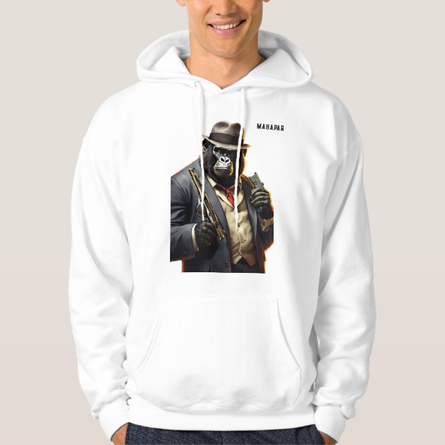 Gangster Gorilla Cocking Heat Hoodie (Framsida)