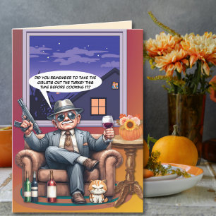 Gangster Grandpas Thanksgiving Lesson Helgkort
