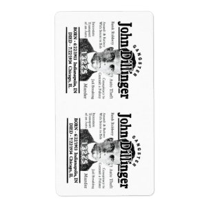 Gangster John Dillinger Fraktsedel