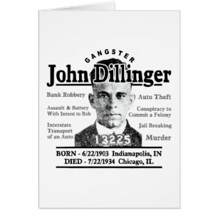 Gangster John Dillinger Hälsningskort