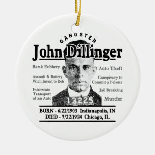 Gangster John Dillinger Julgransprydnad Keramik
