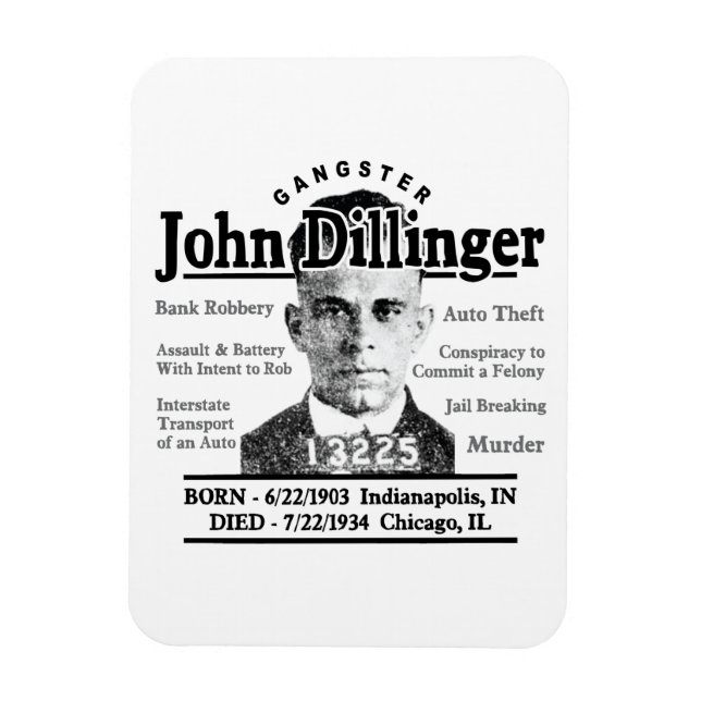 Gangster John Dillinger Magnet (Vertikal)