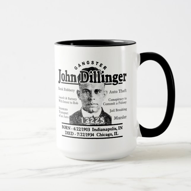 Gangster John Dillinger Mugg (Höger)
