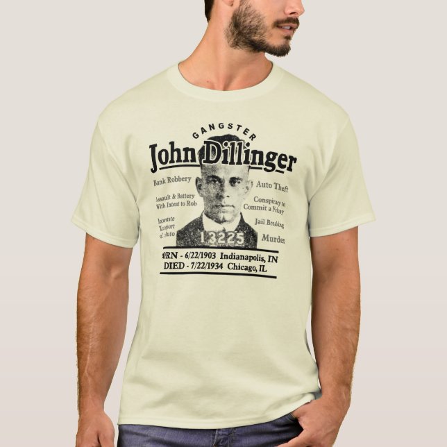 Gangster John Dillinger T-shirt (Framsida)