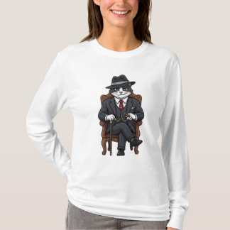 Gangster Kitty Mafia Boss  T Shirt