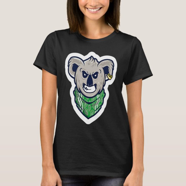 Gangster Koala Bear Cool Gas Mask Fluffy Animal Au T Shirt (Framsida)