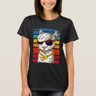 Gangster Llama Bitcoin Meme Crypto Coin HODLer T Shirt