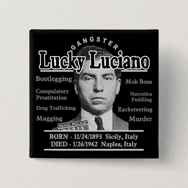 Gangster Lucky Luciano Knapp (Framsida)