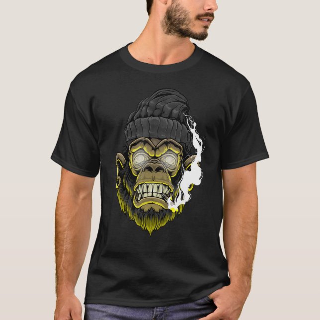 Gangster Monkey Edgy Aesthetic Streetwear T Shirt (Framsida)