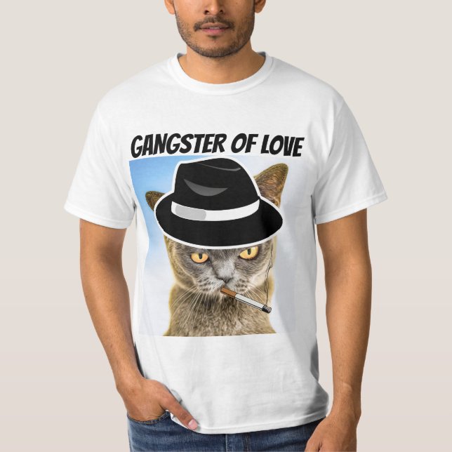 GANGSTER OF KÄRLEK CAT T-SHIRTS (Framsida)