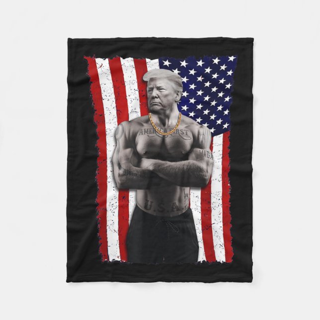 Gangster Pro Donald Trump Tatto Republican Americ Fleecefilt (Framsidan)