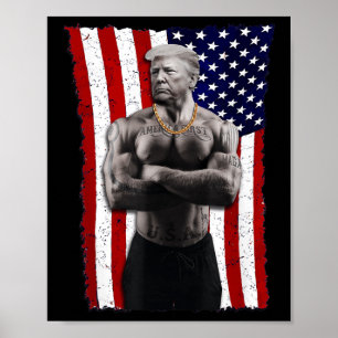 Gangster Pro Donald Trump Tatto Republican Americ Poster