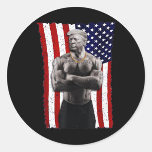 Gangster Pro Donald Trump Tatto Republican Americ Runt Klistermärke