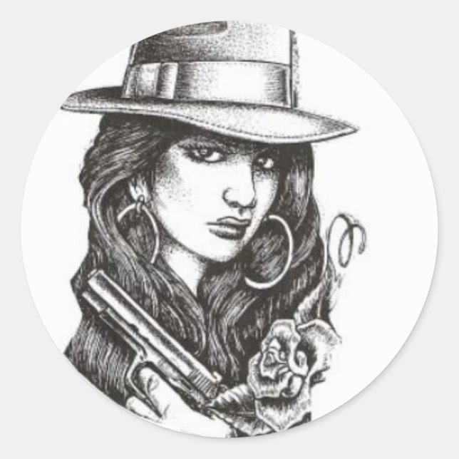 gangster runt klistermärke (Framsida)