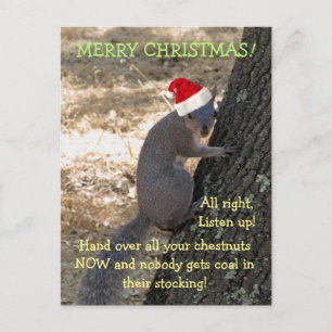 Gangster Santa Squirrel julkort Helg Vykort