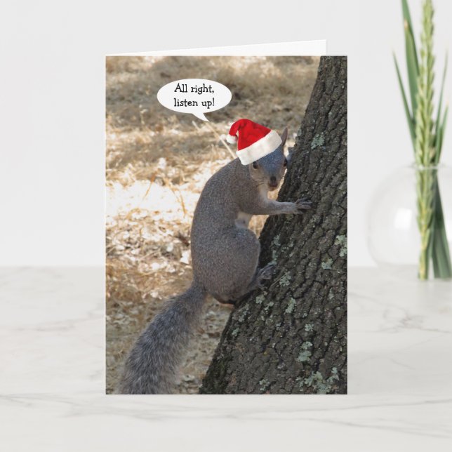 Gangster Santa Squirrel-julkort Helgkort (Framsida)