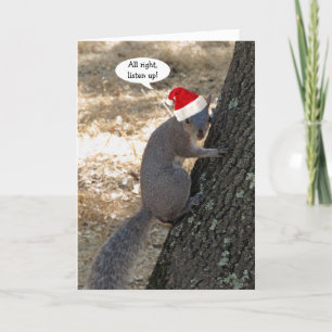 Gangster Santa Squirrel-julkort Helgkort