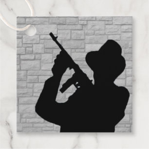 Gangster Silhouette Gåvor Etiketter