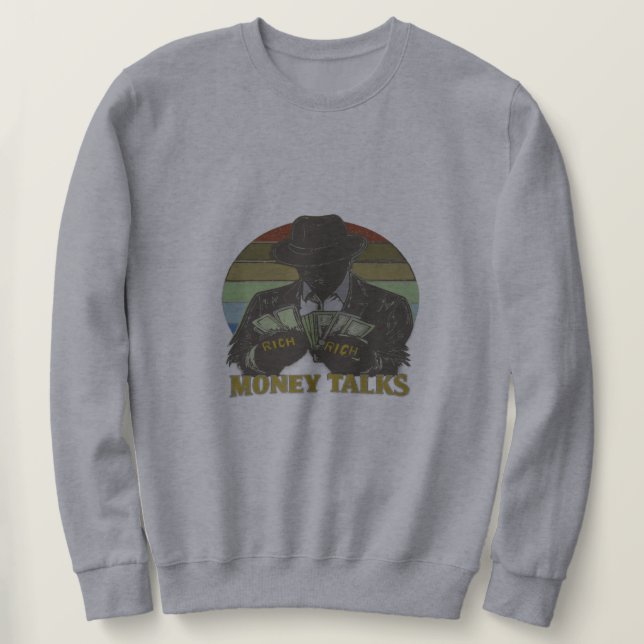 Gangster som räknar kontanter lång ärmad tröja (Design framsida)