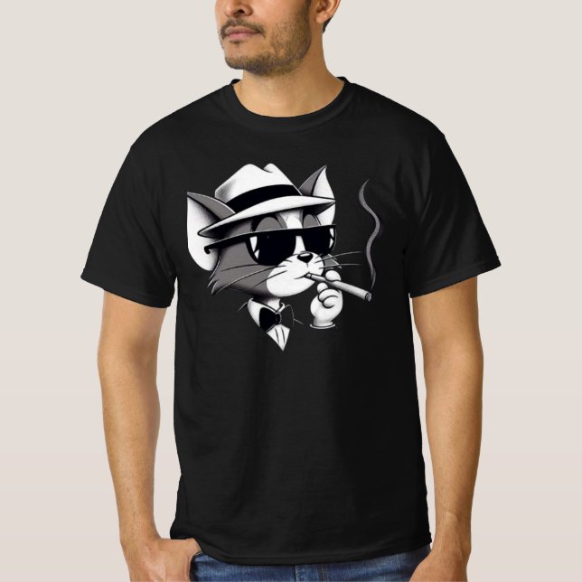 Gangster Tom Katt T Shirt (Framsida)