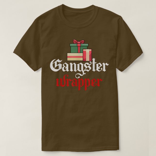 Gangster Wrapper Funny jul Pun T Shirt (Design framsida)