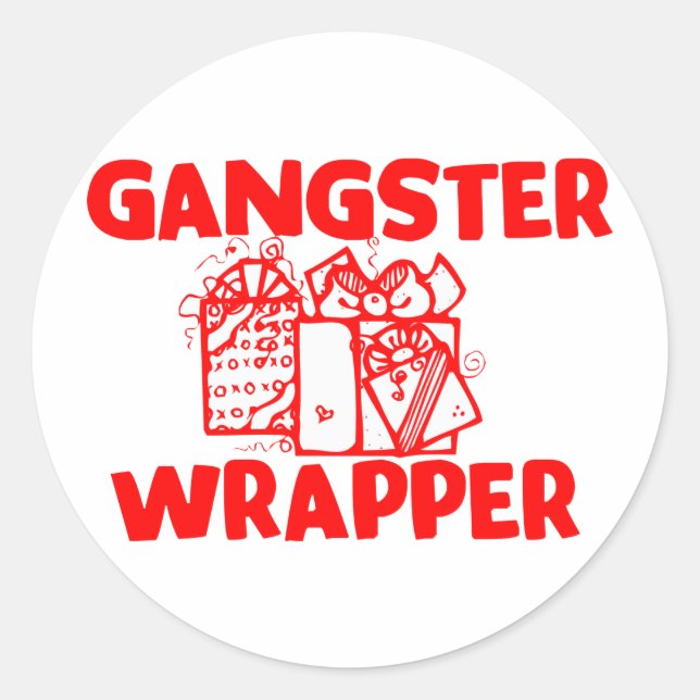 Gangster Wrapper Runt Klistermärke (Framsida)