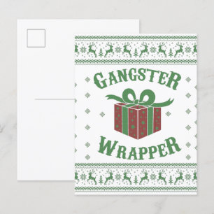 Gangster Wrapper Ugly Sweater Vykort