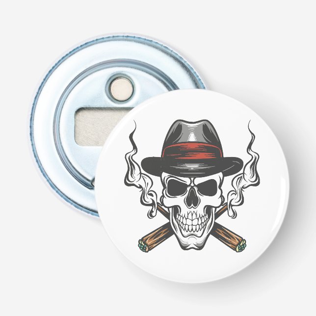 Gangsterkalle med fedorahatt flasköppnare (Framsidan)