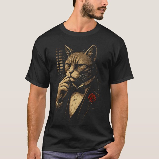 Gangsterkatt Don Vito Catleone T Shirt (Framsida)