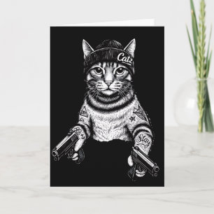 Gangsterkatt Tatuering Konst Cool Streetwear Kit Kort