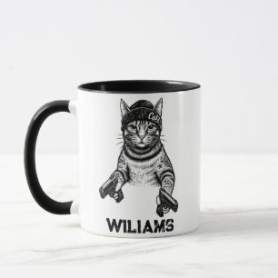 Gangsterkatt Tatuering Konst   Cool Streetwear Kit Mugg