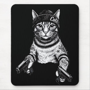 Gangsterkatt Tatuering Konst Cool Streetwear Kit Musmatta