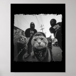 Gangsterkatter Streetwear Cool Cat-motiv Rolig  Poster