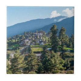 Gangtey Goemba Buddhistiska klostret, centrala Bhu Kakelplatta