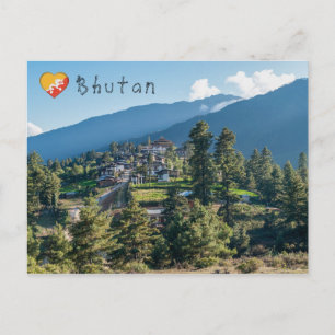 Gangtey Goemba Buddhistkloster, centrala Bhutan Vykort