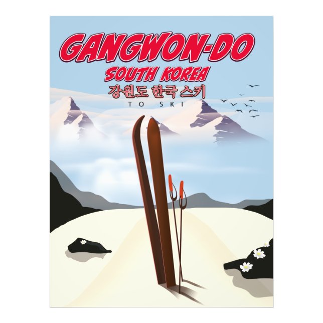Gangwon do Korea Ski poster (Framsidan)