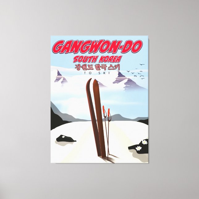 Gangwon do Korea skidposter Canvastryck (Framsida)