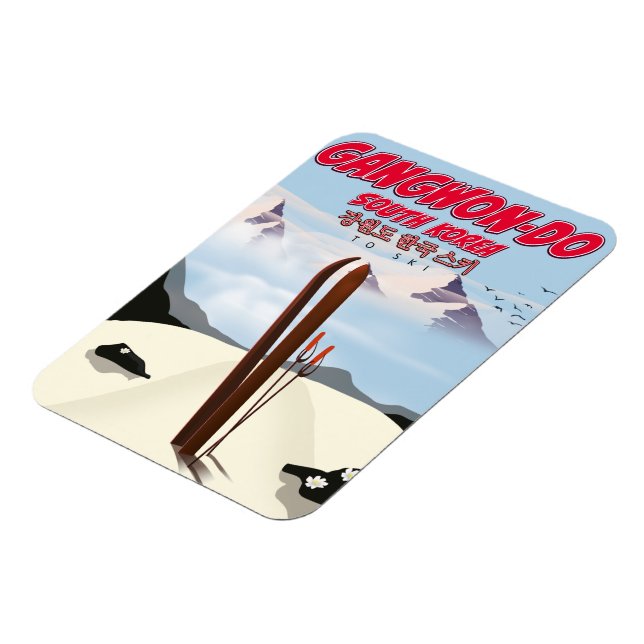Gangwon do Korea skidposter Magnet (Vänstra Sidan)