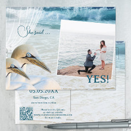Gannet Beach QR-kodfoto Spara datum Meddelande Vykort
