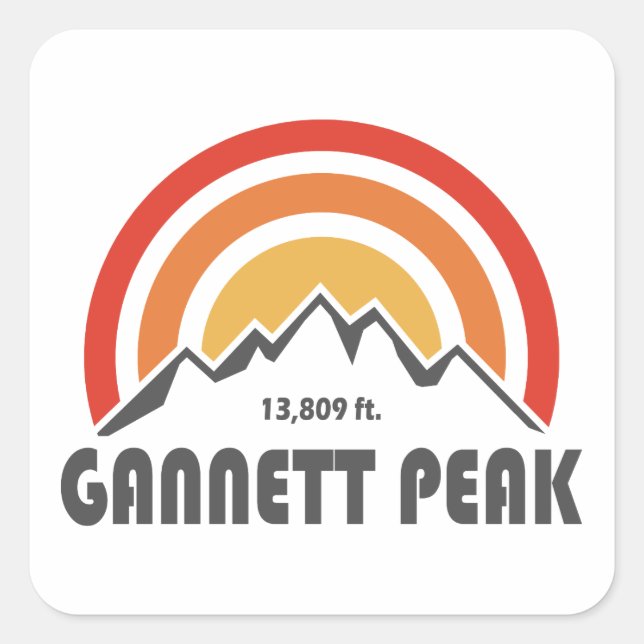 Gannett Peak Fyrkantigt Klistermärke (Framsida)