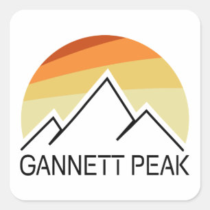 Gannett Peak Retro Fyrkantigt Klistermärke