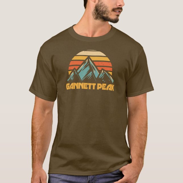 Gannett Peak Retro Turkos T Shirt (Framsida)