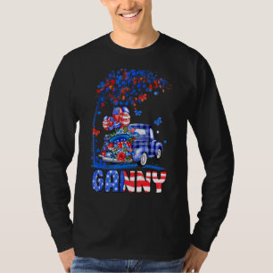 Ganny Lastbil American Flagga Fireworks Patriotic  T Shirt
