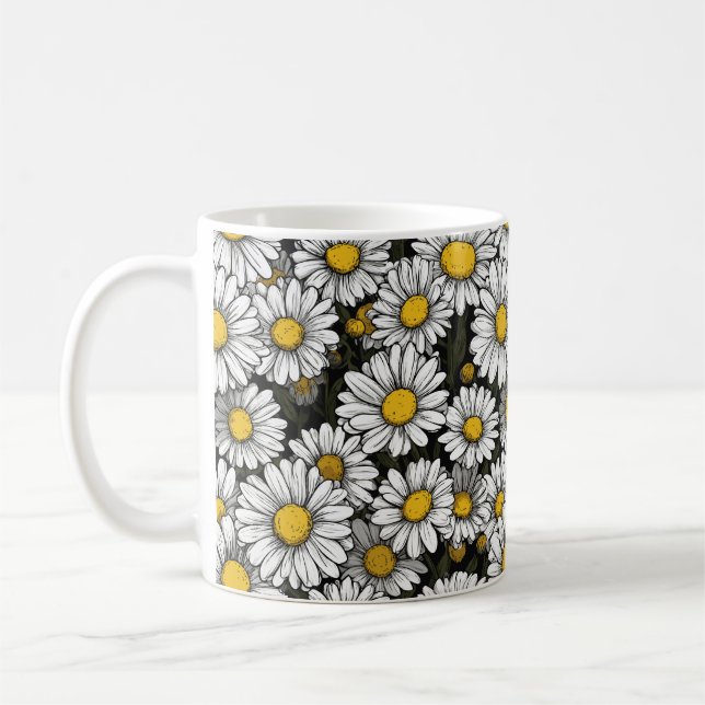 Gänseblümchen – Fröhliches Blumen Design Kaffemugg (Vänster)