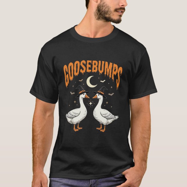 Gänsehaut Halloween-Häxa Gäss Vektordesign T Shirt (Framsida)