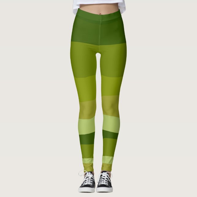 Ganska cool grön färgrik öken leggings (Framsida)