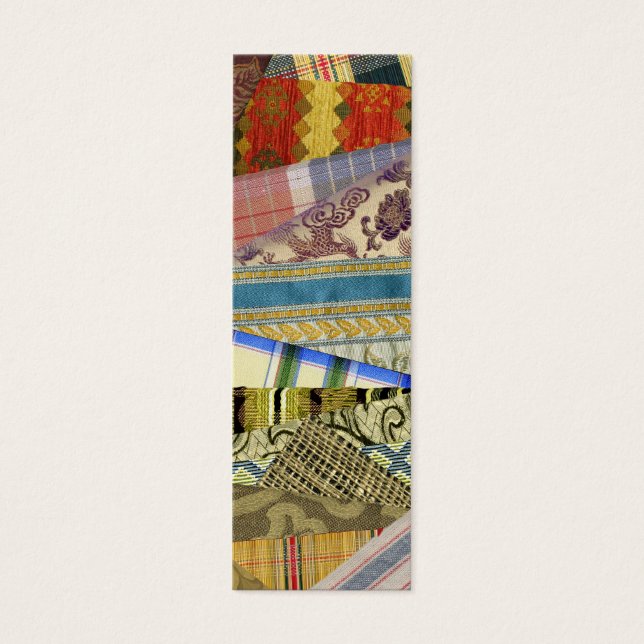 Ganska Crazy Quilt Bookmark Litet Visitkort (Framsidan)