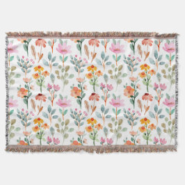 Ganska färglösa flormönsterrosa filt