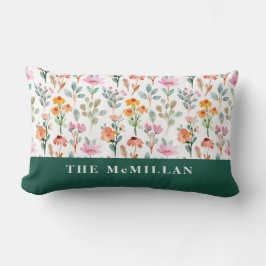 Ganska färglösa flormönsterrosa lumbarkudde